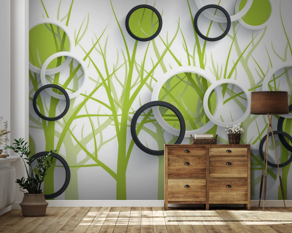 Wallpaper with circles and trees u78082pig41 1024x819 - Wallpaper with circles and trees - tegory