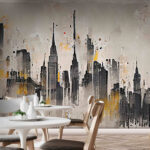 Wall murals Painting of a city