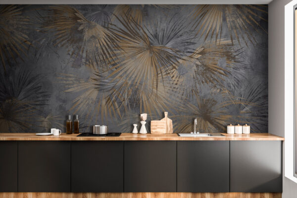 Wallpaper with palm leaves Wallpaper with palm leaves