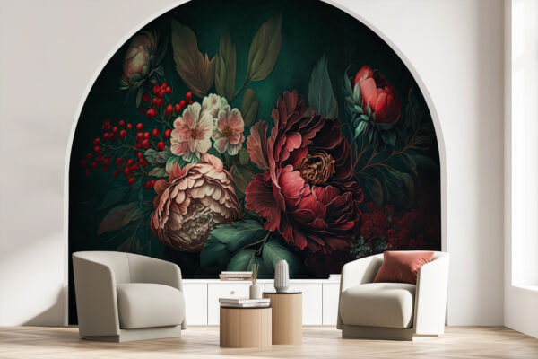 Painting of flowers and leaves Painting of flowers and leaves