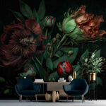 Wall murals Elegant flowers with rich textures