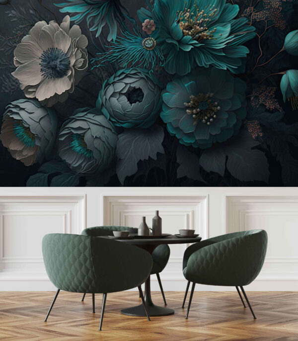 Elegant floral arrangement in cool tones. Elegant floral arrangement in cool tones.