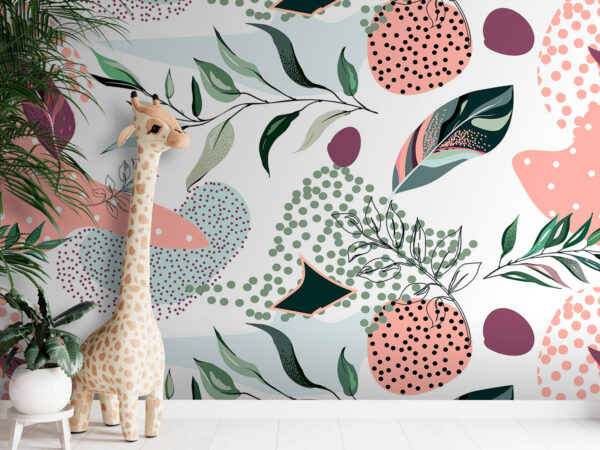 Pattern of leaves and fruits Wall murals Pattern of leaves and fruits
