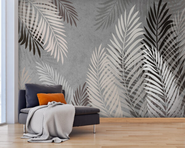 Grey and white leaf pattern Grey and white leaf pattern