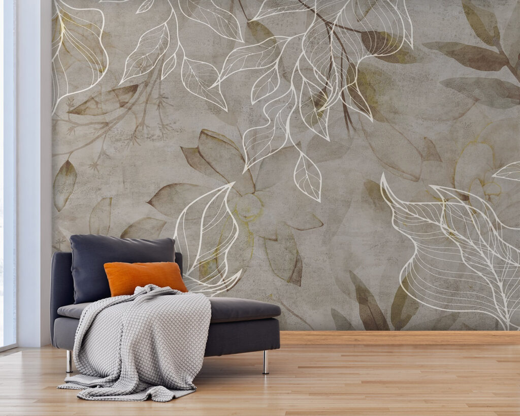 Elegant leaves on a textured background Elegant leaves on a textured background