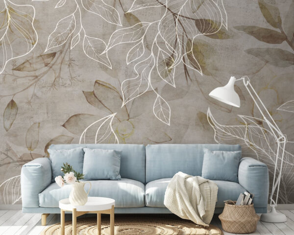 Elegant leaves on a textured background. Elegant leaves on a textured background.
