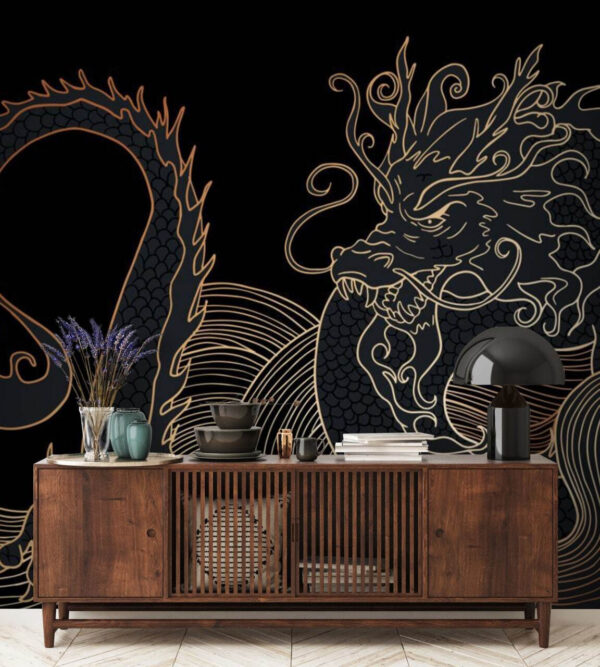 Mystical dragon swirling in darkness u72948pih1 600x667 - Mystical dragon swirling in darkness