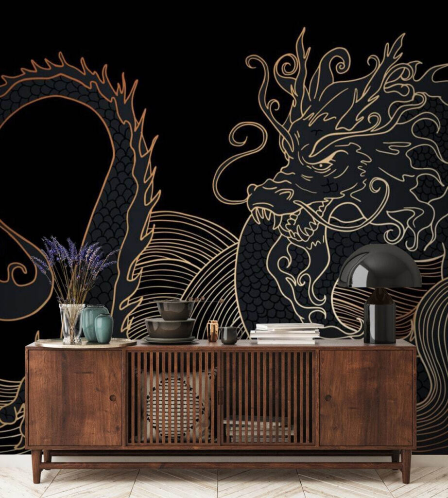 Mystical dragon swirling in darkness u72948pih1 922x1024 - Mystical dragon swirling in darkness