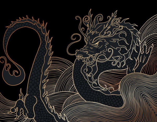 Mystical dragon swirling in darkness u72948p 600x467 - Mystical dragon swirling in darkness