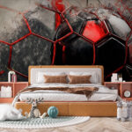 Wall murals Football ball in a net