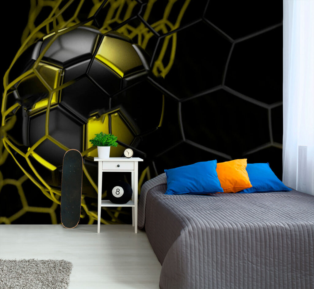 Football ball in a net u72802pir1m 1024x941 - Football ball in a net