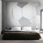 Wall murals White football ball with a white background