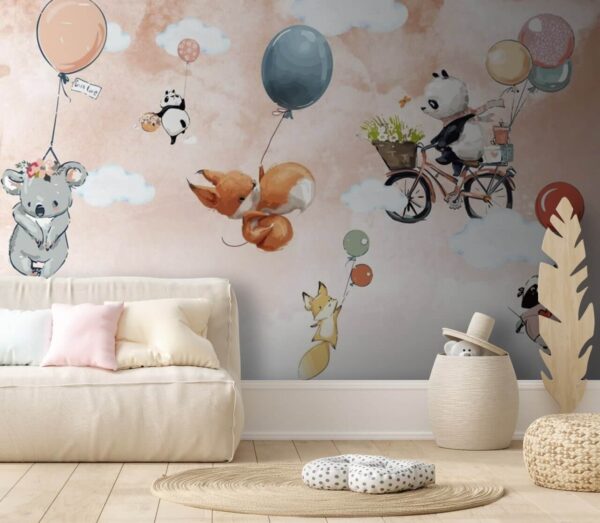 Cartoon animals flying with balloons u72757pir3 600x523 - Cartoon animals flying with balloons - tegory