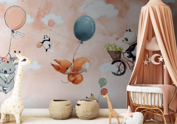 Cartoon animals flying with balloons u72757pir2 600x422 - Cartoon animals flying with balloons - tegory