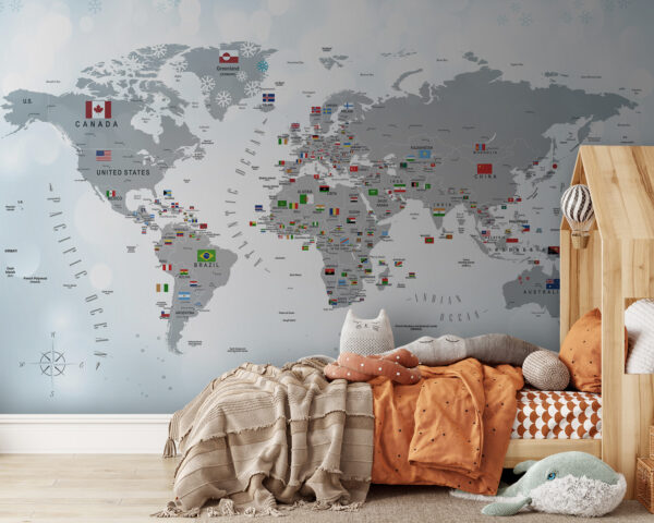 Map of the world with flags u72599pir154 600x480 - Map of the world with flags
