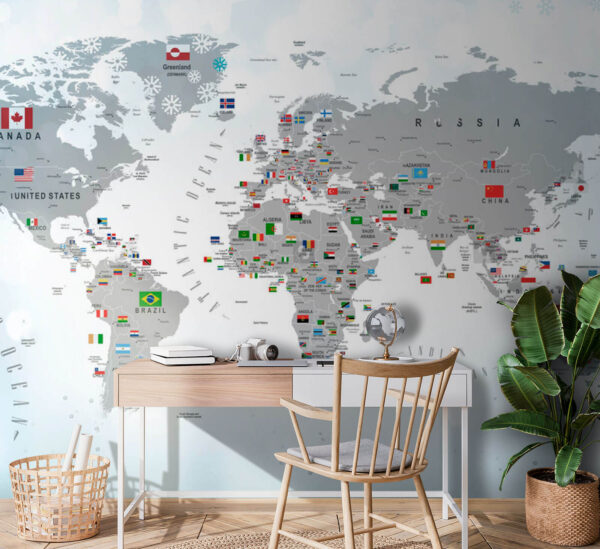 Map of the world with flags u72599pir3 600x549 - Map of the world with flags