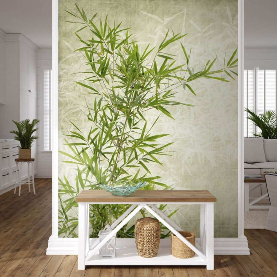 Wall murals Lush bamboo against a textured background. - Image 3