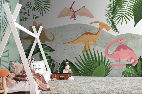 Group of dinosaurs with leaves u72541pir2 600x400 - Group of dinosaurs with leaves - tegory