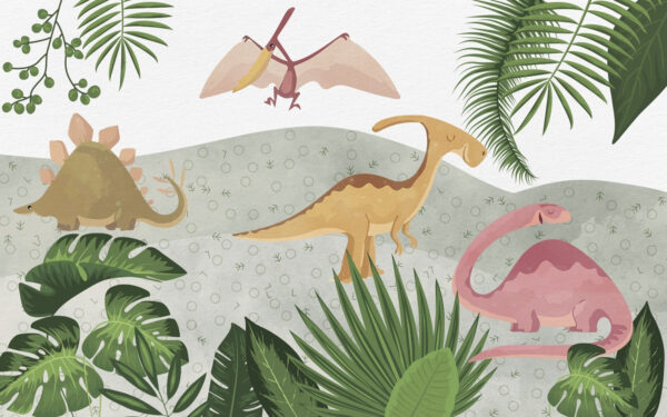 Group of dinosaurs with leaves u72541p 600x375 - Group of dinosaurs with leaves - tegory