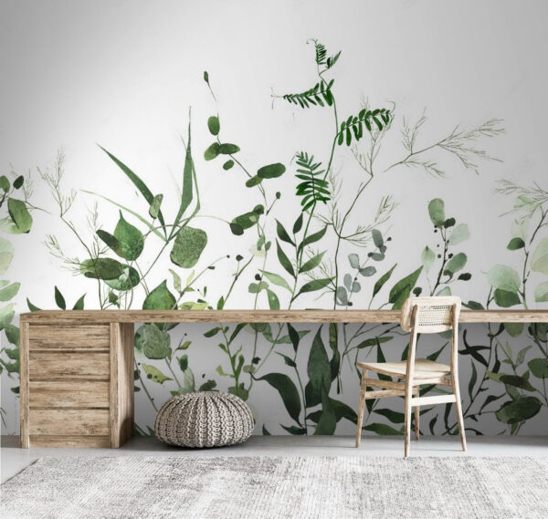 Lush greenery on a white background. Lush greenery on a white background.