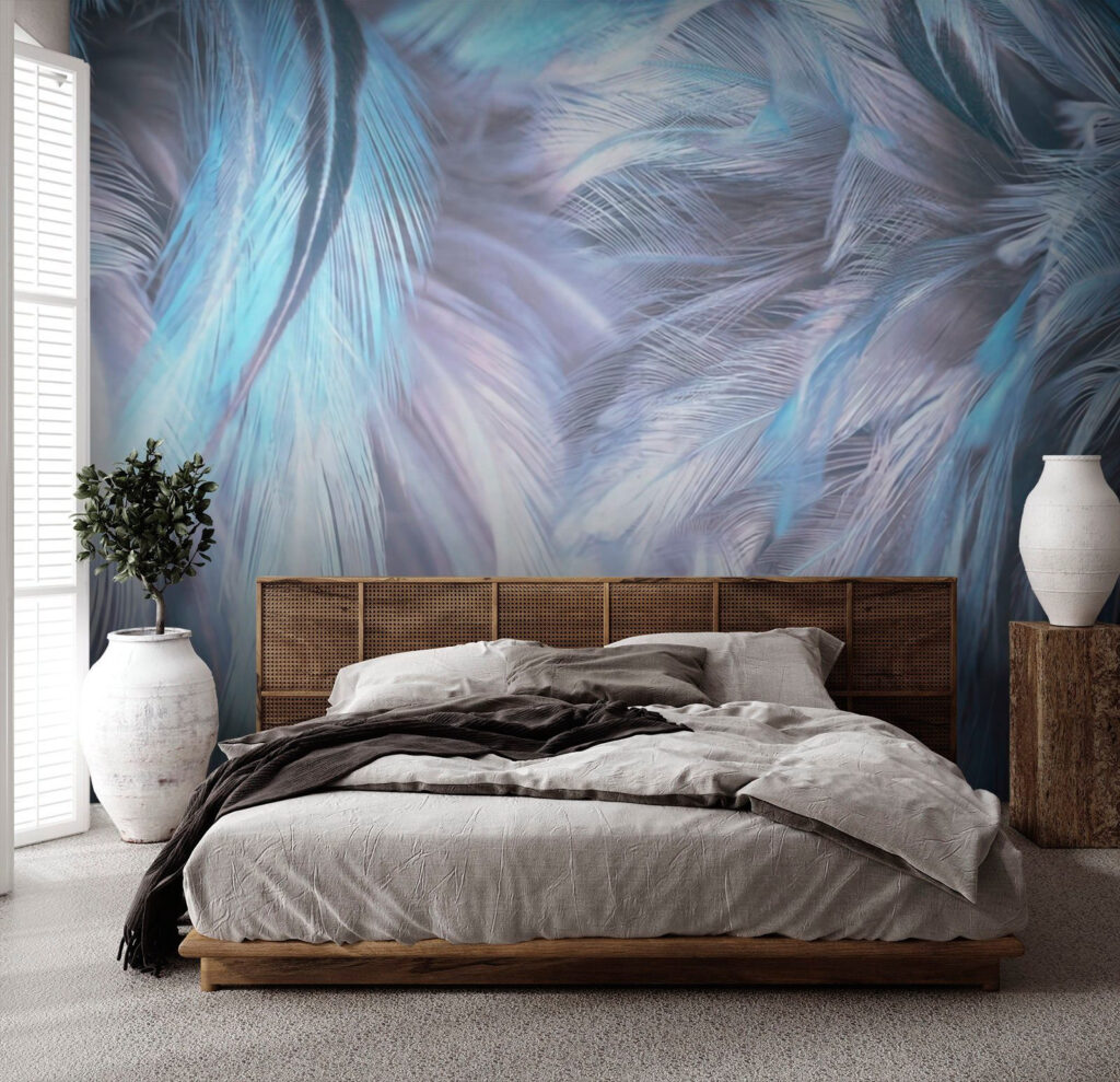 Soft pastel feathers in gentle waves Soft pastel feathers in gentle waves