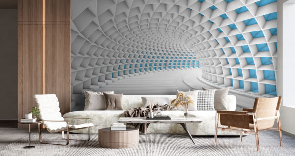 White tunnel with blue squares u72280pig2 600x317 - White tunnel with blue squares - tegory