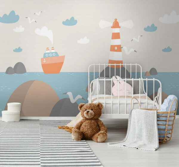 Cartoon of a lighthouse and a boat u72197pir2 600x562 - Cartoon of a lighthouse and a boat - tegory