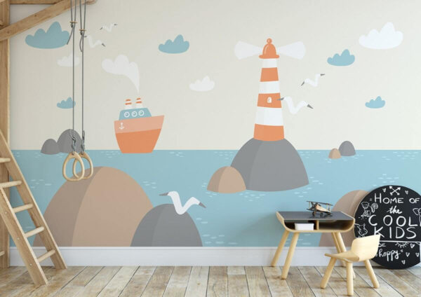 Cartoon of a lighthouse and a boat u72197pir1m 600x424 - Cartoon of a lighthouse and a boat - tegory
