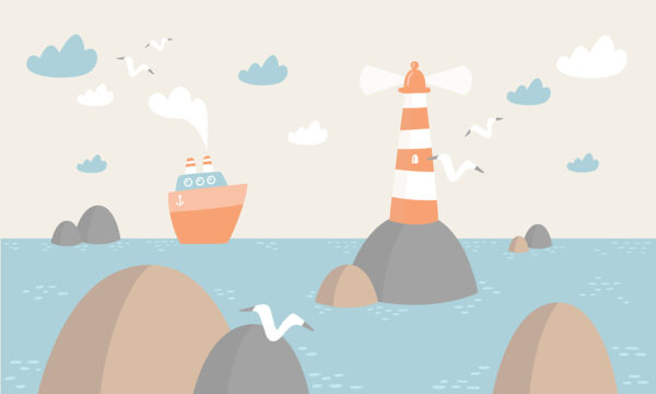 Cartoon of a lighthouse and a boat u72197p 600x360 - Cartoon of a lighthouse and a boat - tegory