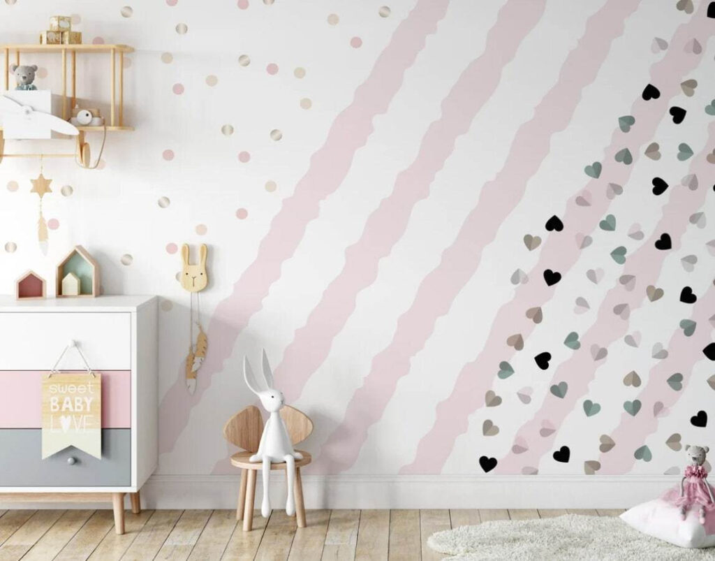 Pink and white striped background with small hearts u72195pir1m 1024x803 - Pink and white striped background with small hearts - tegory