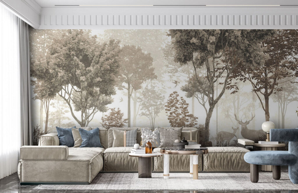 Forest with trees and plants