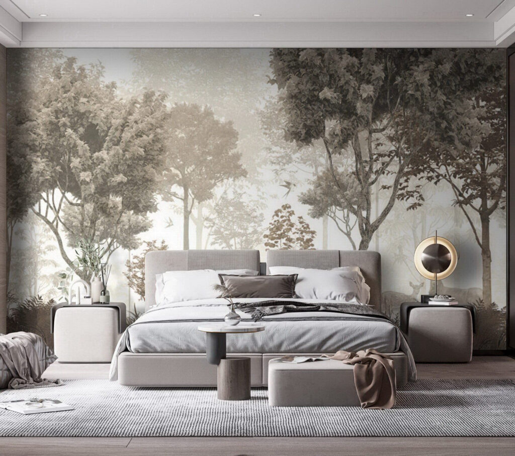 Forest with trees and plants