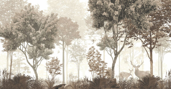 Forest with trees and plants Forest with trees and plants