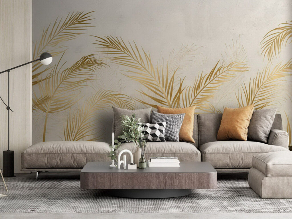 Elegant Palm Leaves on Neutral Background