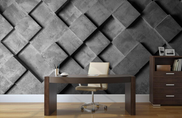 Grey and white wall with squares Grey and white wall with squares