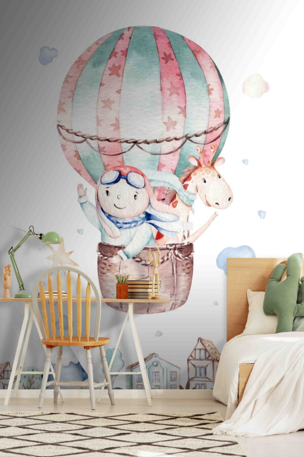 Watercolor illustration of a person in a hot air balloon u72079pir2 600x900 - Watercolor illustration of a person in a hot air balloon - tegory