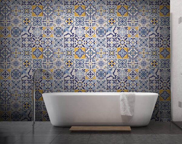 Pattern of blue and yellow tiles u71918pit1 600x477 - Pattern of blue and yellow tiles - tegory