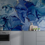 Wall murals Blue and white swirls