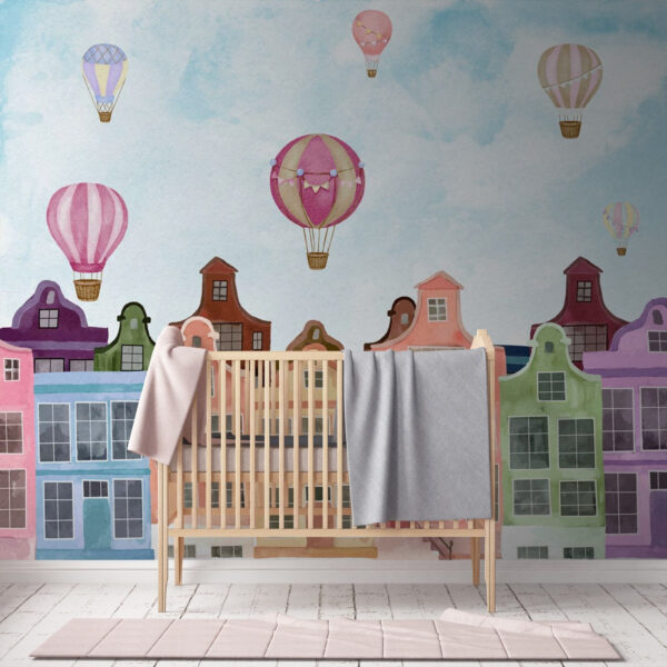 Group of buildings with hot air balloons u71849pir3 600x600 - Group of buildings with hot air balloons - tegory