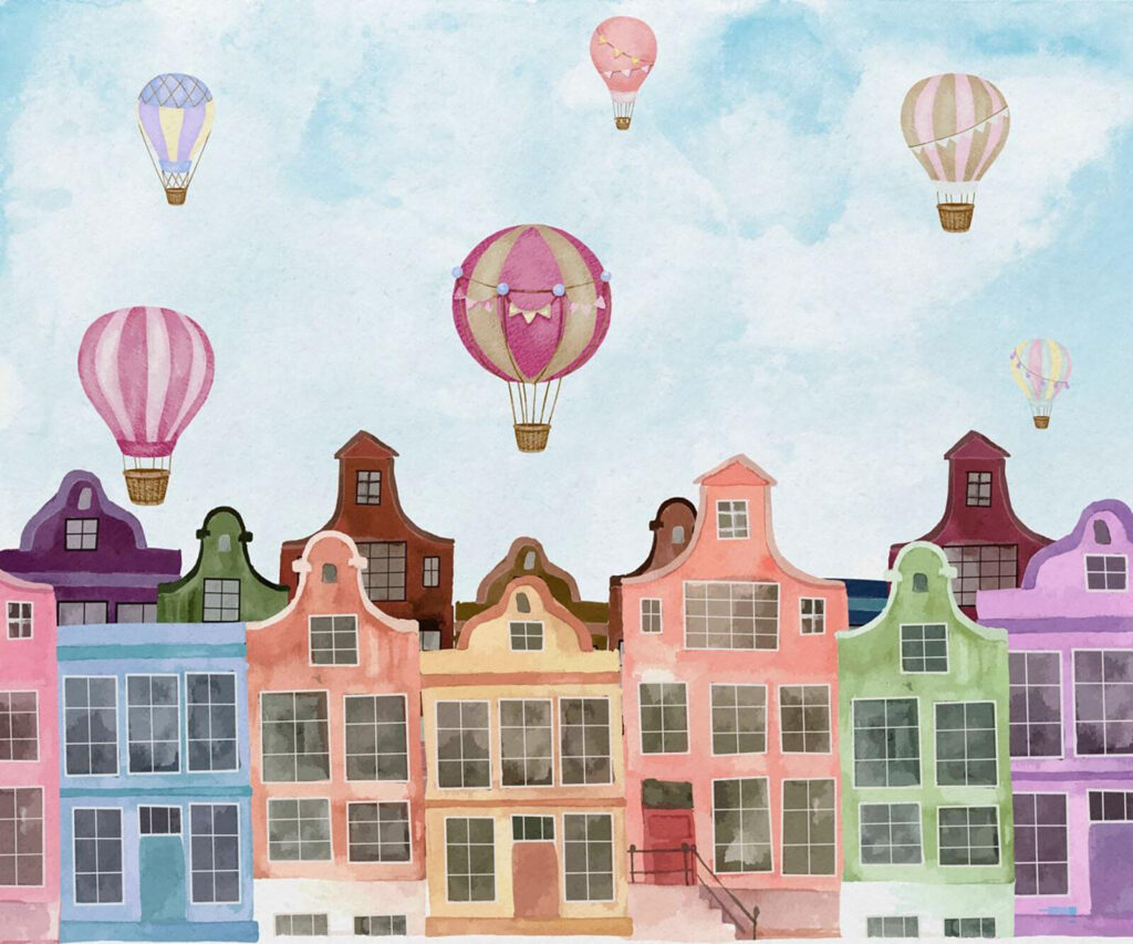 Group of buildings with hot air balloons u71849p 1024x853 - Group of buildings with hot air balloons - tegory