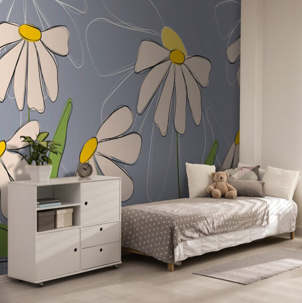 Drawing of flowers on a grey background u71643pir2 600x602 - Drawing of flowers on a grey background - tegory