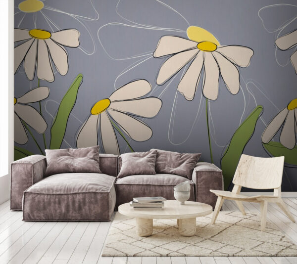 Drawing of flowers on a grey background u71643pig1m 600x534 - Drawing of flowers on a grey background - tegory