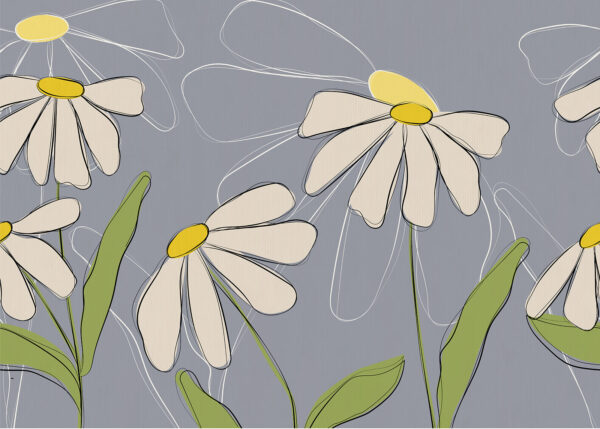 Drawing of flowers on a grey background u71643p 600x429 - Drawing of flowers on a grey background - tegory