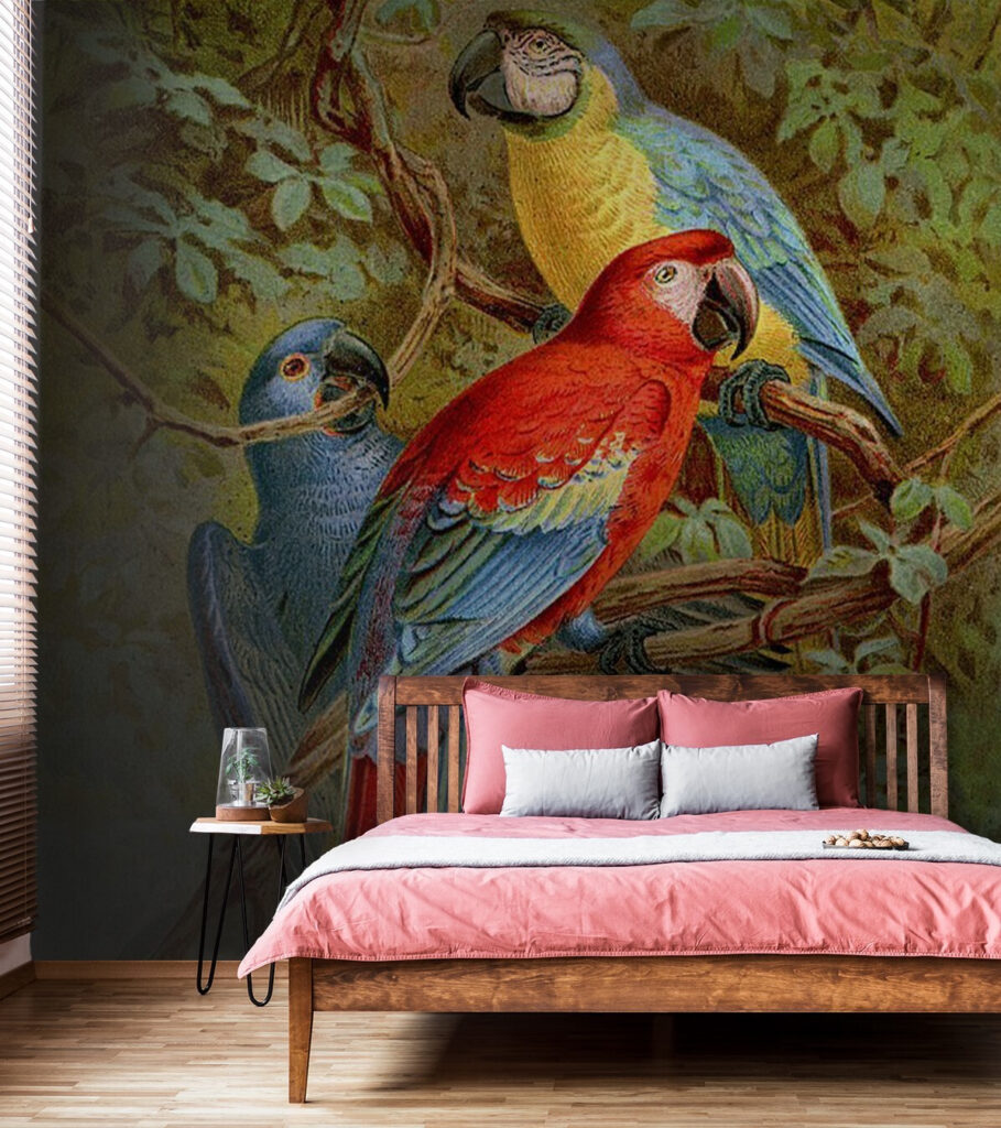 Group of colorful birds on a tree branch u71620pib1m 909x1024 - Group of colorful birds on a tree branch - tegory