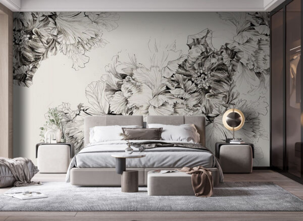 Drawing of flowers on a white background u71530pib1m 600x438 - Drawing of flowers on a white background - tegory
