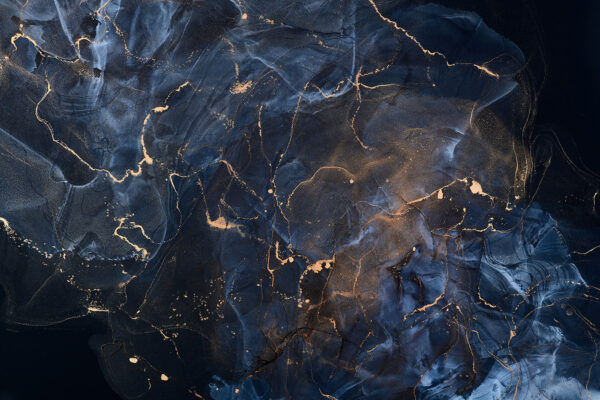Midnight marbled with copper veins. Midnight marbled with copper veins.