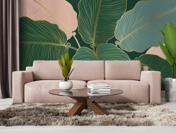Tropical leaves with elegant lines Tropical leaves with elegant lines