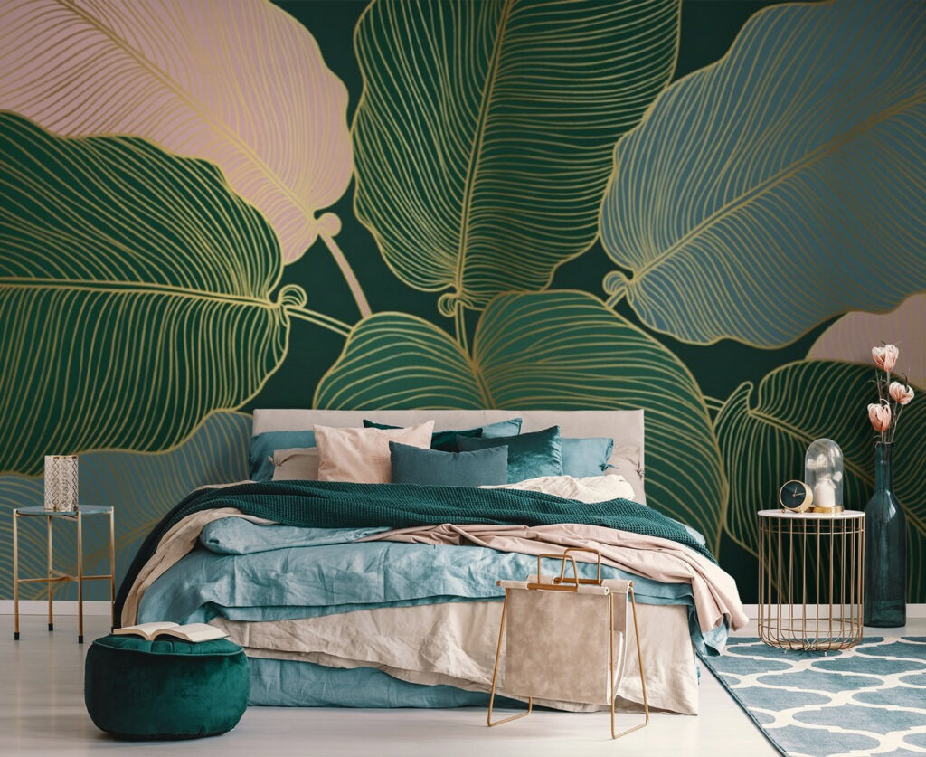 Tropical leaves with elegant lines Tropical leaves with elegant lines