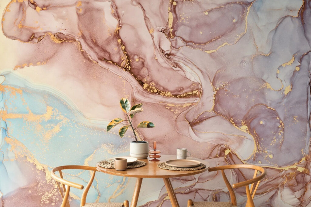 Abstract swirls in soft colors