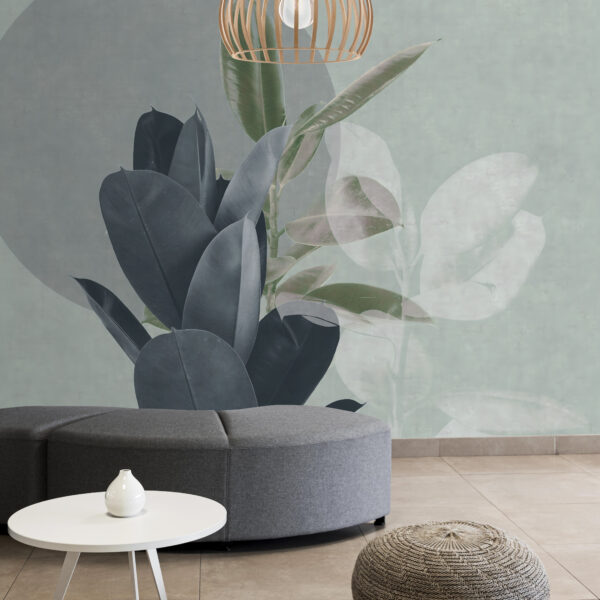 Elegant leaves on a pastel backdrop